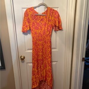 Vibrant Orange‎ and Pink Dress